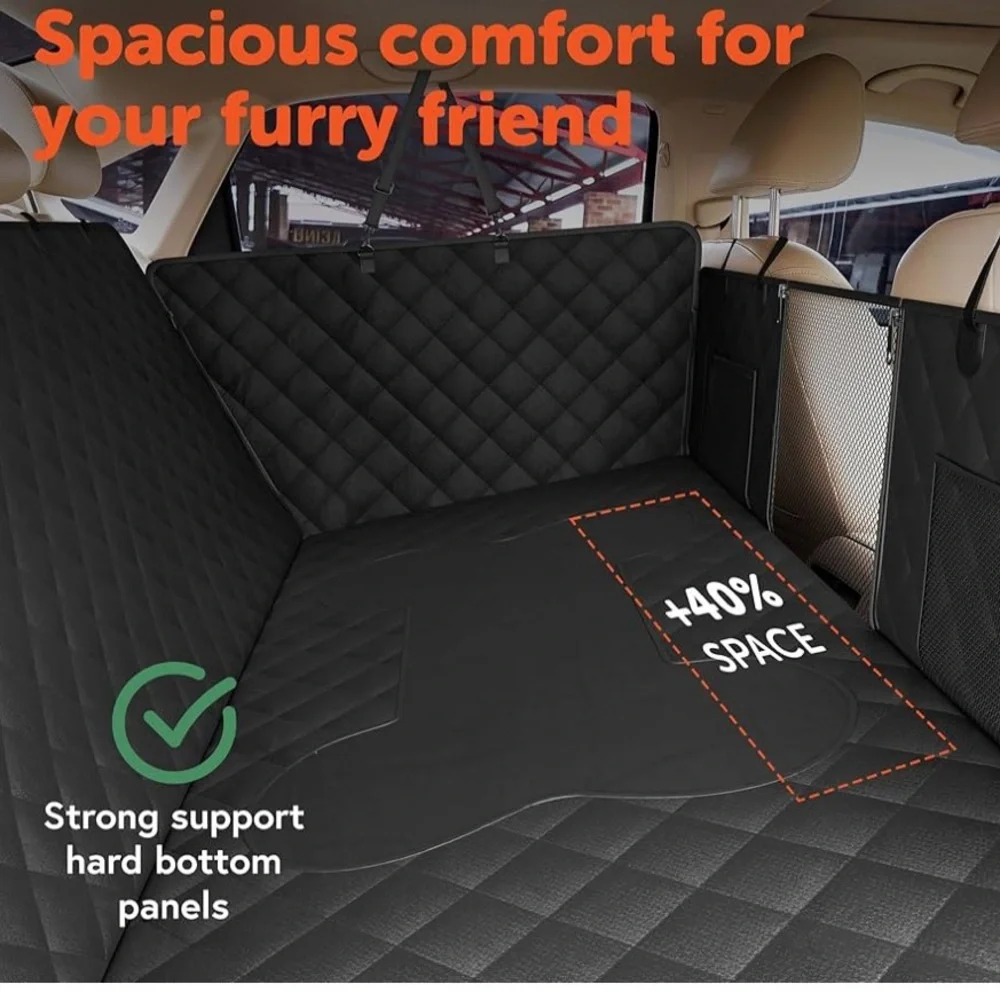 ⭐️7Lbs Dog Car Seat Cover for Back Seat Hard Bottom Protector-Waterproof